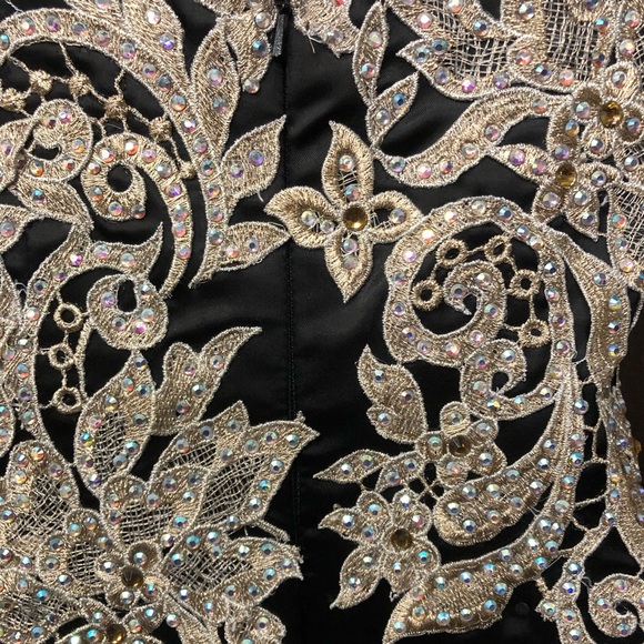 Wow $175 last reduction Envious Couture Pageant Size 00 Black & Gold need sales - Picture 7 of 12